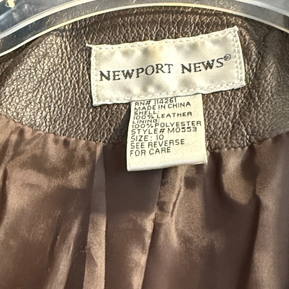 Brown Military Style Leather Jacket with Gold Buttons Size 10 - Picture 6 of 13